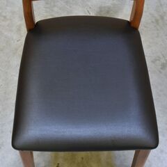 ≪zyt2418ジ≫ ダイニングチェア Cursus/クルスス ウォールナット無垢材 合皮/PVC おしゃれ/天然木/アームレス/中古家具/宮城県仙台市 70827-07の画像
