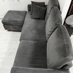 ソファ　3人掛け　オットマン付きの画像
