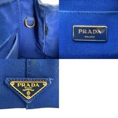 プラダ B2439G トートバッグ ブルー  PRADA カナパ トートミニの画像