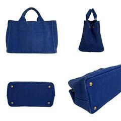 プラダ B2439G トートバッグ ブルー  PRADA カナパ トートミニの画像