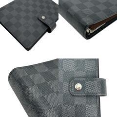 ルイヴィトン R20242 手帳カバー ブラック×グレー  LOUIS VUITTON アジェンダMM ダミエ・グラフィットの画像