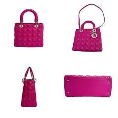 ディオール  ハンドバッグ ラムスキンピンク  Dior カナージュ 2WAYハンドバッグの画像