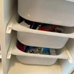 IKEAトロファスト　ホワイト　おもちゃ収納ボックスの画像