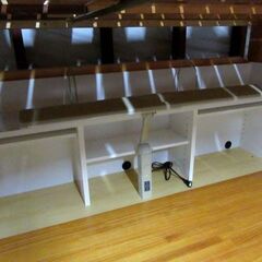 システムベッド 幅105.5×長さ204×高さ180cm ハシゴ付き 木製 ブラウン系 収納多数 学習机 ロフトベッド 家具 苫小牧西店の画像