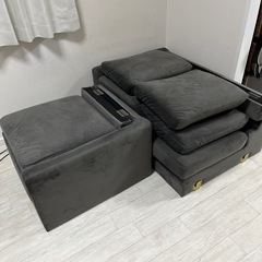 ソファ　3人掛け　オットマン付きの画像