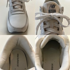 ニューバランススニーカーウォーキングシューズジョギングシューズカジュアルシューズメンズ男性用紳士靴NEW balance白色501の画像