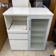 ニトリ　食器棚　キッチンカウンター　レンジ台 ホワイト 白 幅88×奥50.5×高101cm　キッチン収納　レンジ台　リサイクルショップ　朝霞市　ケイラック朝霞田島店　志木市　和光市　GM404の画像