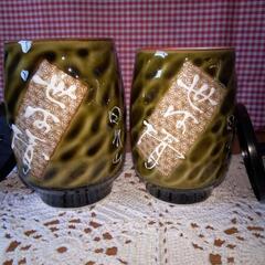新品【蓋付き夫婦湯飲み】ペアセットの画像