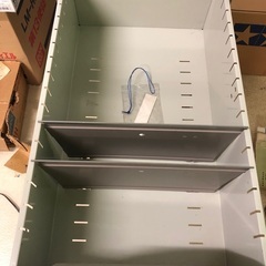 オフィス 収納家具 鍵付き キャビネット 2段 引き出し 書類棚 机 横 テーブル デスクの画像