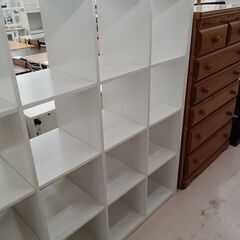 リユースのサカイ栃木店★ジモティ割あり★  本棚 ホワイト W147×D38.3×H147 クリーニング済み TC10495の画像