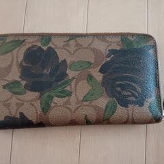 超美品（中はがれ有）COACH コーチ レザー 長財布 カーキ 緑の画像