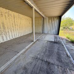 40ftハイキューブ3連結 L字型コンテナハウス（黒色遮熱塗装・4カ所開口）の画像