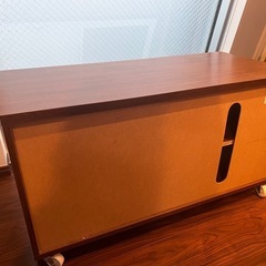 【値段相談可】ドウシシャ　TVローボード　RQ9050-LB　ブラウン　テレビ台　キャビネット　横幅90cm　テレビボード　キャスター付の画像
