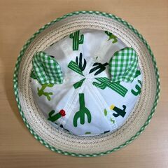 サボテン柄耳付ベビーハット（48cm）の画像