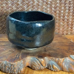 【時代物 黒楽茶碗】銀閣寺写 宗楽 作 茶道具 在銘 京焼 抹茶碗 骨董 アンティーク 同梱相談可 良品 銀閣 茶碗 茶器 宗楽 和骨董 煎茶器の画像