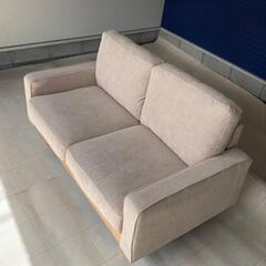 ★北九州、福岡市周辺配送可【未使用品❗】2人掛けソファ  ファブリック  コーデュロイ  💳自社配送時🌟代引き可💳※現金、クレジット、スマホ決済対応※   【配達は要決済前問い合わせ】の画像