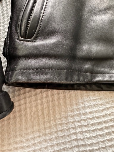Schott ブラックレザー シングルライダースジャケット