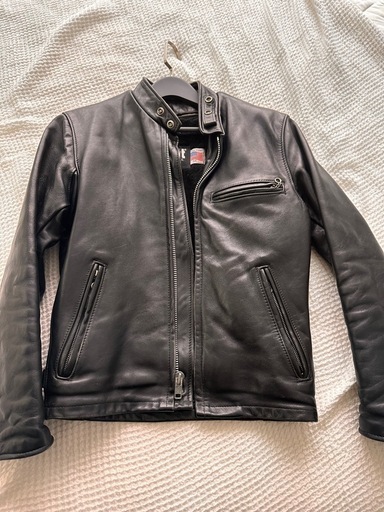 Schott ブラックレザー シングルライダースジャケット