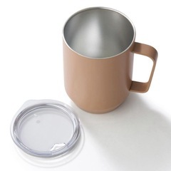 【新品未開封】 蓋付きマグカップ400ml ブラック　 の画像