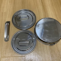 キャンプ ステンレス 大中小 鍋セット 新品未使用の画像