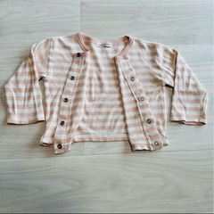 カーディガン センスオブワンダーボーダー ベビー服 95cm ピンク 長袖の画像
