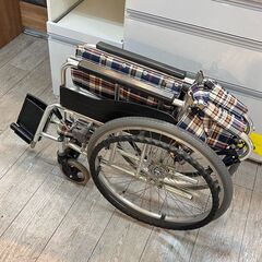 松永製作所 車椅子 自走/介助 両用 耐荷重100kg アルミ製スタンダードタイプ 背折れ 折りたたみ式 AR-201B ★買取帝国 志木店の画像