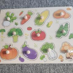 知育玩具 木製 パズル 動物 野菜 2点セットの画像