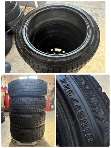 コメント多数ありがとうございました?決まりました?バリ溝‼️225/45R18?人気の扁平18インチ?日本製ダンロップWM02?D5