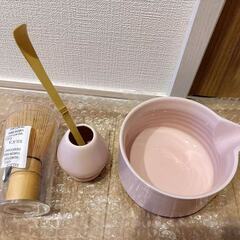 【新品】【4点セット】抹茶セット 茶道具 初心者 自宅用 お点前セット 抹茶茶碗 百本立 お手入れも簡単（色：ピンク）ピンク40の画像