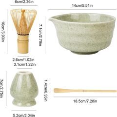【新品】【4点セット】抹茶セット 茶道具 初心者 自宅用 お点前セット 抹茶茶碗 百本立 お手入れも簡単（色：ピンク）ピンク40の画像