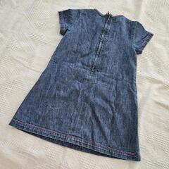 【100】MIKI HOUSE　ミキハウス　デニムワンピース　子供服の画像