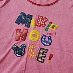 【100】ミキハウス　MIKI HOUSE　ピンク　半袖Tシャツ　子供服　刺繍　パッチワークの画像