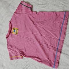 【100】ミキハウス　MIKI HOUSE　ピンク　半袖Tシャツ　子供服　刺繍　パッチワークの画像
