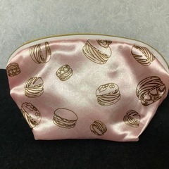 不二家　ぺこちゃん　ポーチ　マカロン柄　サテンの画像