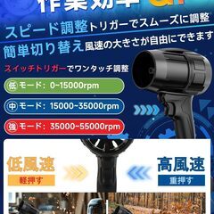 【新品】ブロワー 強力 洗車 残量表示 バッテリー 2個搭載 軽量 コードレスの画像
