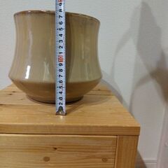植木鉢　陶器鉢　ベーシュ　３ヶ月使用の画像