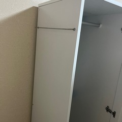 鏡付きクローゼット　衣装棚　衣装ケース　ポールハンガー　　　の画像
