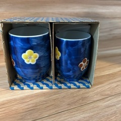 湯呑み 2個セット 梅の花柄 和食器の画像