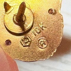 K10 真珠 ダイヤモンド ピンバッチの画像