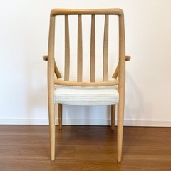 美品】日進木工 アームチェア GROW (Natural Brown)