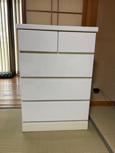 ナフコチェスト4段ホワイト白 (RS) 西牟田の収納家具《タンス