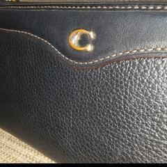 COACH コーチ 長財布 黒 Ｌ字ファスナー 革の画像