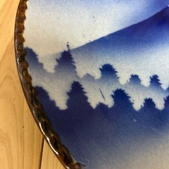 伊万里焼　有田焼　富士山大皿　山水画大皿の画像
