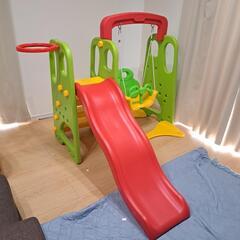 複合遊具　屋内　屋外　ブランコ　滑り台　バスケットゴールの画像