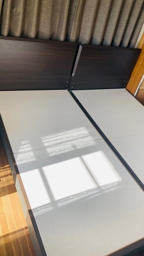 ニトリ シングルベッド×2(ブラウン)