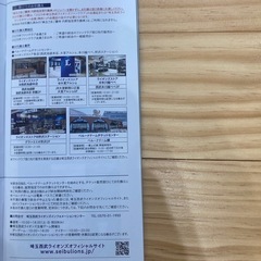 西武株主優待　内野指定席引換券2025 の画像