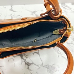 レディース ミニ ハンドバッグ ミニバッグ ミニトート ブラウン 軽量 ジップの画像