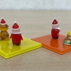 クリスマスモチーフのガラス製フィギュアセットの画像