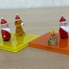 クリスマスモチーフのガラス製フィギュアセットの画像