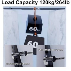 スライドレール 重量用 120 KG、底付けタイプ600 mm、3段引きの画像